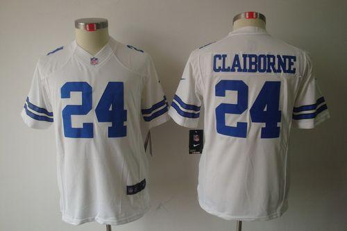  Cowboys #24 Morris Claiborne White Youth Stitched NFL Limited Jersey