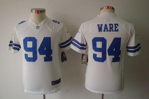  Cowboys #94 DeMarcus Ware White Youth Stitched NFL Limited Jersey