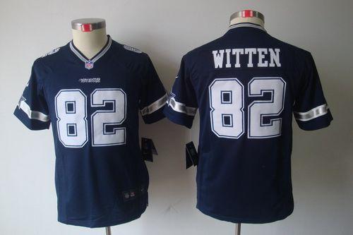  Cowboys #82 Jason Witten Navy Blue Team Color Youth Stitched NFL Limited Jersey