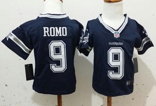 Toddler  Cowboys #9 Tony Romo Navy Blue Team Color Stitched NFL Elite Jersey