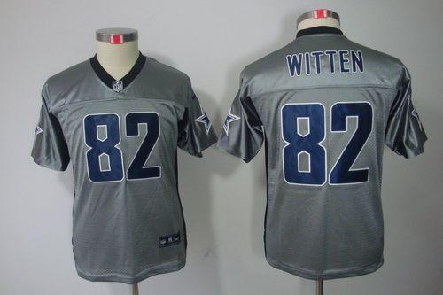  Cowboys #82 Jason Witten Grey Shadow Youth Stitched NFL Elite Jersey