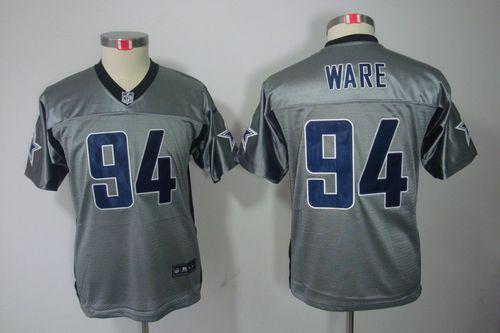  Cowboys #94 DeMarcus Ware Grey Shadow Youth Stitched NFL Elite Jersey