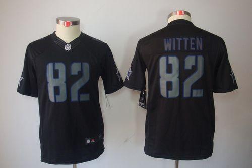  Cowboys #82 Jason Witten Black Impact Youth Stitched NFL Limited Jersey