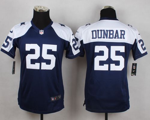  Cowboys #25 Lance Dunbar Navy Blue Thanksgiving Youth Throwback Stitched NFL Elite Jersey