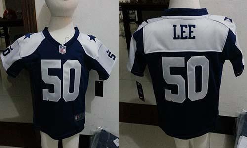Toddler  Cowboys #50 Sean Lee Navy Blue Thanksgiving Stitched NFL Elite Jersey