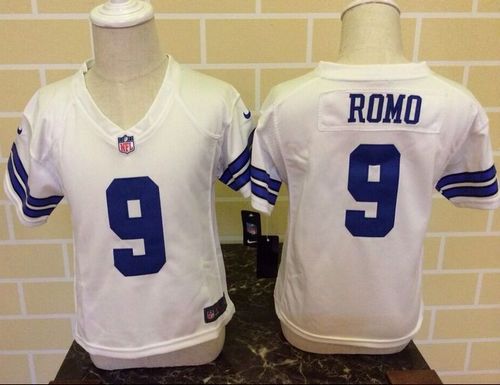 Toddler  Cowboys #9 Tony Romo White Stitched NFL Elite Jersey