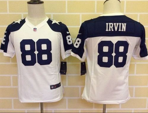  Cowboys #88 Michael Irvin White Thanksgiving Youth Throwback Stitched NFL Elite Jersey