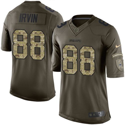  Cowboys #88 Michael Irvin Green Color Youth Stitched NFL Limited Salute to Service Jersey