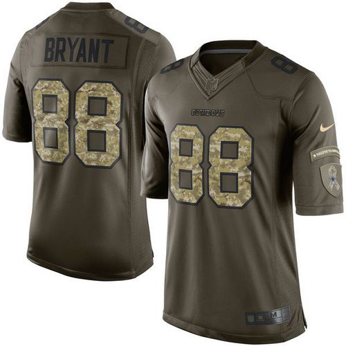  Cowboys #88 Dez Bryant Green Color Youth Stitched NFL Limited Salute to Service Jersey