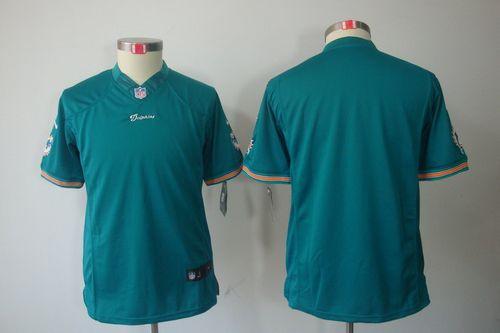  Dolphins Blank Aqua Green Team Color Youth Stitched NFL Limited Jersey