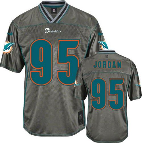  Dolphins #95 Dion Jordan Grey Youth Stitched NFL Elite Vapor Jersey