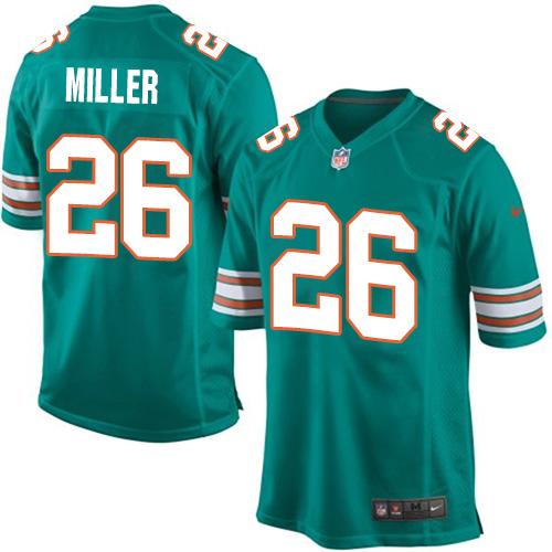  Dolphins #26 Lamar Miller Aqua Green Alternate Youth Stitched NFL Elite Jersey