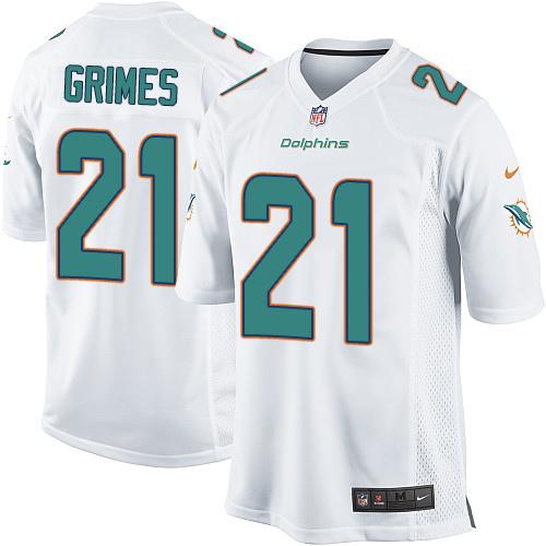  Dolphins #21 Brent Grimes White Youth Stitched NFL Elite Jersey