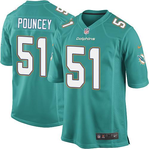 Nike Dolphins #51 Mike Pouncey Aqua Green Team Color Youth ...