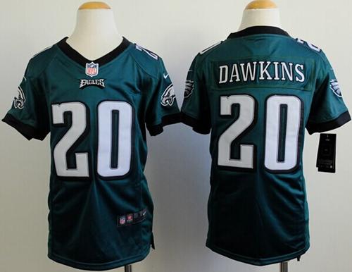  Eagles #20 Brian Dawkins Midnight Green Team Color Youth Stitched NFL Elite Jersey
