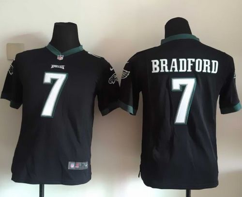  Eagles #7 Sam Bradford Black Alternate Youth Stitched NFL New Elite Jersey