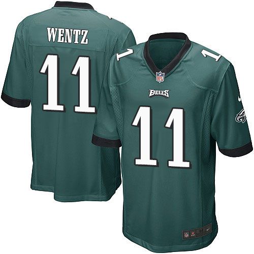 Eagles #11 Carson Wentz Midnight Green Team Color Youth Stitched NFL New Elite Jersey