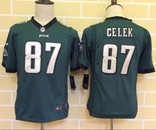  Eagles #87 Brent Celek Midnight Green Team Color Youth Stitched NFL New Elite Jersey