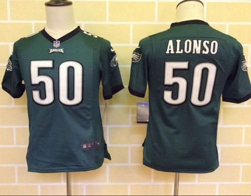  Eagles #50 Kiko Alonso Midnight Green Team Color Youth Stitched NFL New Elite Jersey