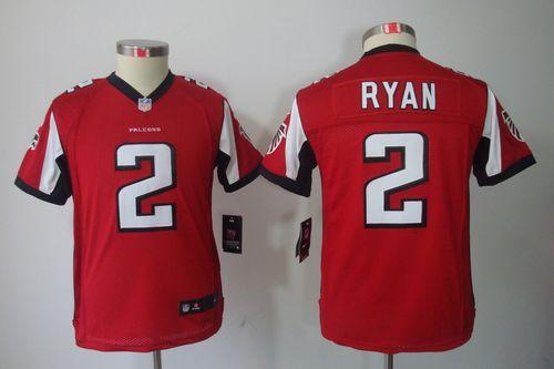  Falcons #2 Matt Ryan Red Team Color Youth Stitched NFL Limited Jersey