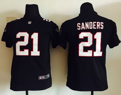  Falcons #21 Deion Sanders Black Alternate Youth Stitched NFL Elite Jersey