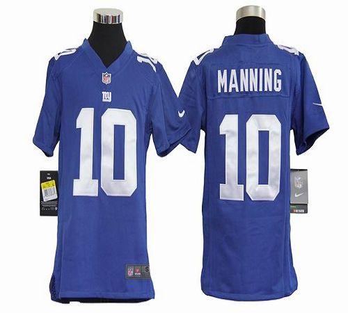 Giants #10 Eli Manning Royal Blue Team Color Youth Stitched NFL Elite Jersey