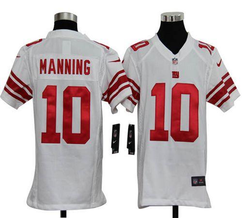  Giants #10 Eli Manning White Youth Stitched NFL Elite Jersey