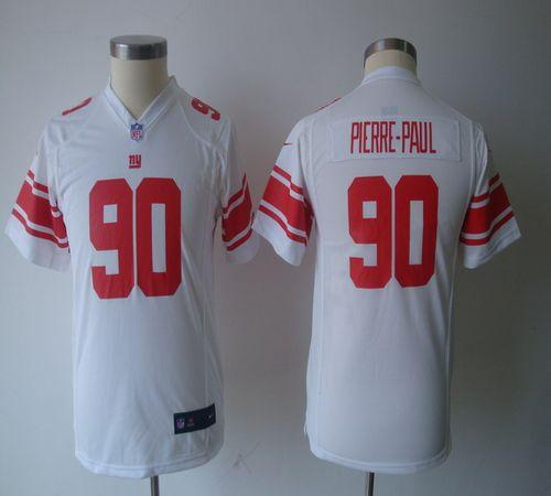  Giants #90 Jason Pierre Paul White Youth NFL Game Jersey