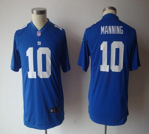  Giants #10 Eli Manning Royal Blue Team Color Youth NFL Game Jersey