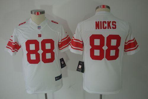  Giants #88 Hakeem Nicks White Youth Stitched NFL Limited Jersey
