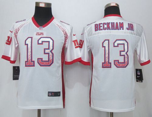  Giants #13 Odell Beckham Jr White Youth Stitched NFL Elite Drift Fashion Jersey