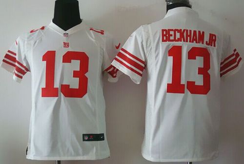  Giants #13 Odell Beckham Jr White Youth Stitched NFL Elite Jersey