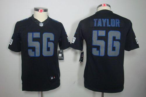  Giants #56 Lawrence Taylor Black Impact Youth Stitched NFL Limited Jersey