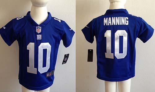 Toddler  Giants #10 Eli Manning Royal Blue Team Color Stitched NFL Elite Jersey