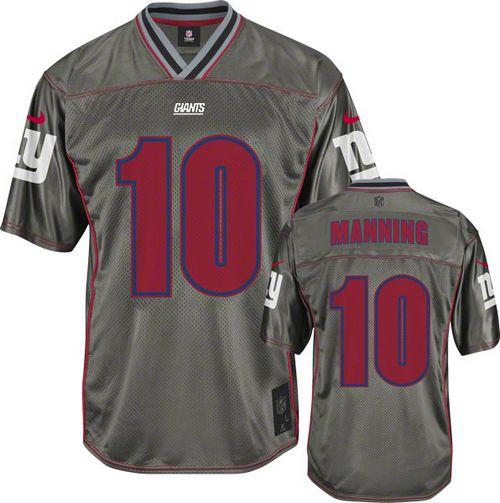  Giants #10 Eli Manning Grey Youth Stitched NFL Elite Vapor Jersey