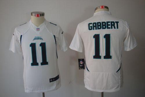  Jaguars #11 Blaine Gabbert White Youth Stitched NFL Limited Jersey