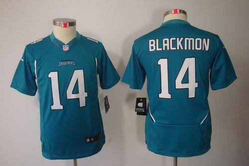  Jaguars #14 Justin Blackmon Teal Green Team Color Youth Stitched NFL Limited Jersey