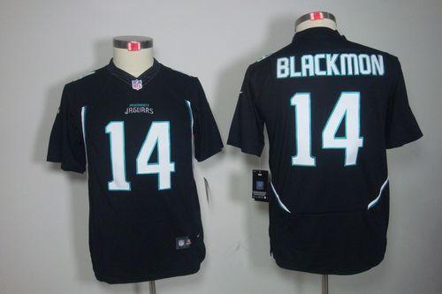  Jaguars #14 Justin Blackmon Black Alternate Youth Stitched NFL Limited Jersey