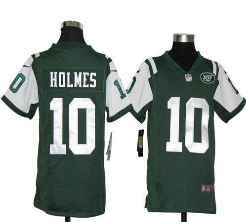  Jets #10 Santonio Holmes Green Team Color Youth Stitched NFL Elite Jersey