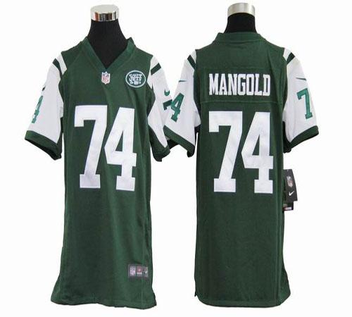  Jets #74 Nick Mangold Green Team Color Youth Stitched NFL Elite Jersey