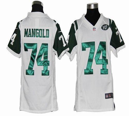  Jets #74 Nick Mangold White Youth Stitched NFL Elite Jersey