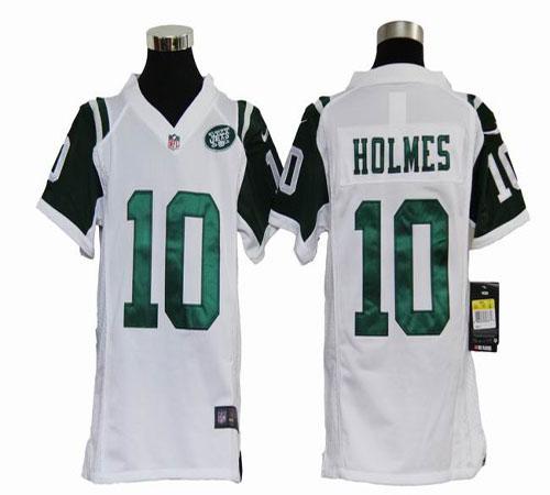  Jets #10 Santonio Holmes White Youth Stitched NFL Elite Jersey