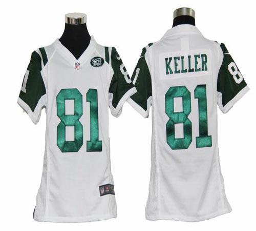  Jets #81 Dustin Keller White Youth Stitched NFL Elite Jersey