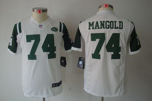  Jets #74 Nick Mangold White Youth Stitched NFL Limited Jersey