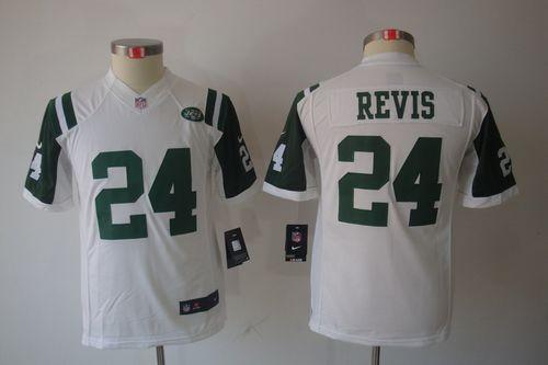  Jets #24 Darrelle Revis White Youth Stitched NFL Limited Jersey