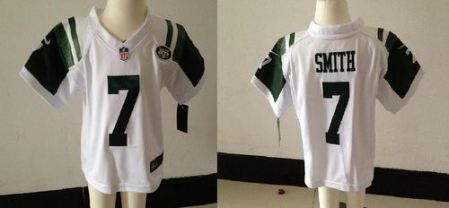 Toddler  Jets #7 Geno Smith White Stitched NFL Elite Jersey