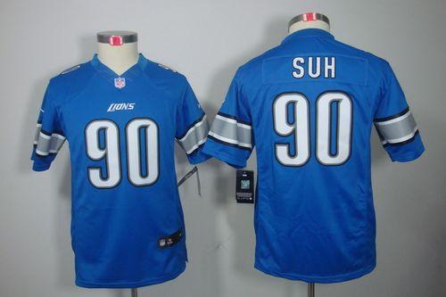  Lions #90 Ndamukong Suh Light Blue Team Color Youth Stitched NFL Limited Jersey