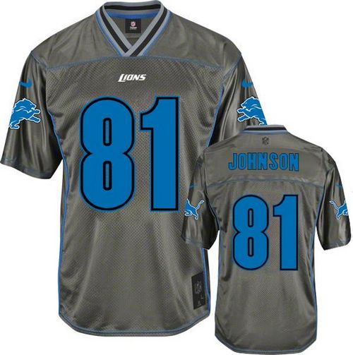  Lions #81 Calvin Johnson Grey Youth Stitched NFL Elite Vapor Jersey