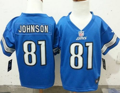 Toddler  Lions #81 Calvin Johnson Blue Team Color Stitched NFL Elite Jersey