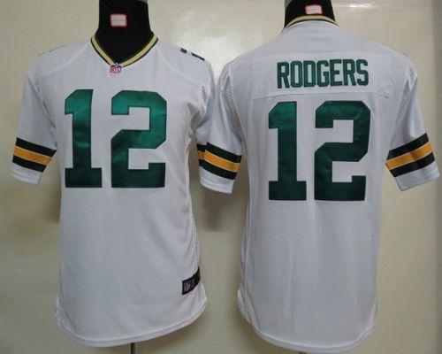Nike Packers #12 Aaron Rodgers White Youth Stitched NFL Elite ...